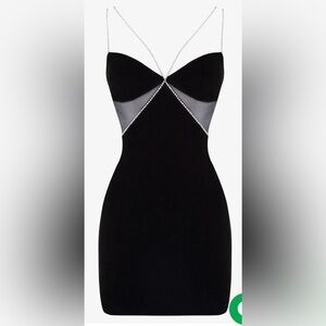 Heiress Beverly Hills Black Diamanté strap cutout dress.  Size Small
